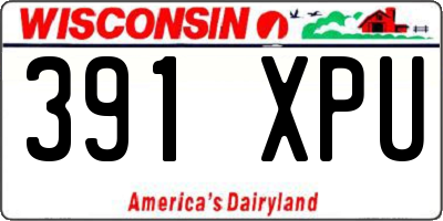 WI license plate 391XPU