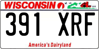 WI license plate 391XRF