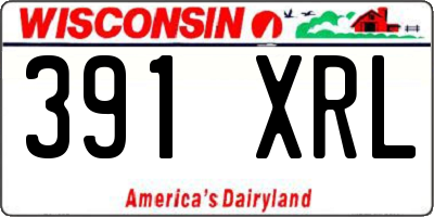 WI license plate 391XRL