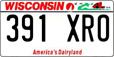 WI license plate 391XRO