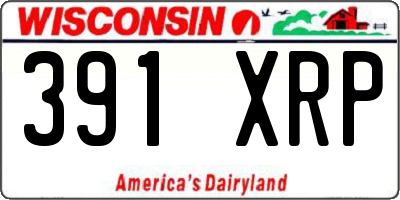 WI license plate 391XRP