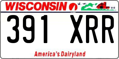 WI license plate 391XRR