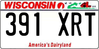 WI license plate 391XRT