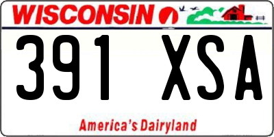 WI license plate 391XSA
