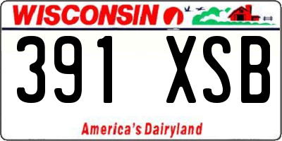 WI license plate 391XSB