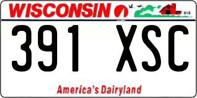 WI license plate 391XSC