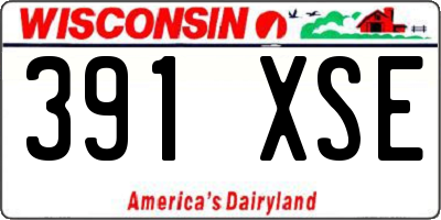 WI license plate 391XSE