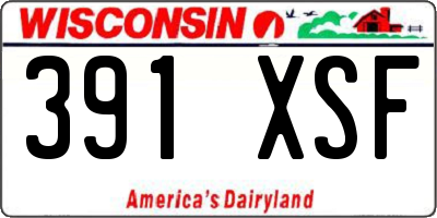 WI license plate 391XSF