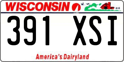 WI license plate 391XSI