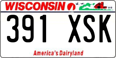 WI license plate 391XSK
