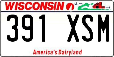 WI license plate 391XSM
