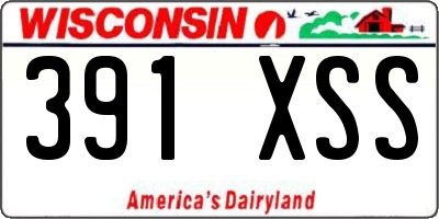 WI license plate 391XSS
