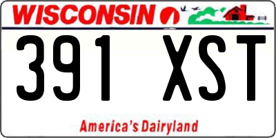 WI license plate 391XST