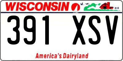 WI license plate 391XSV