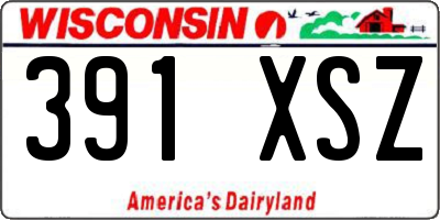WI license plate 391XSZ