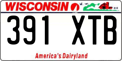 WI license plate 391XTB