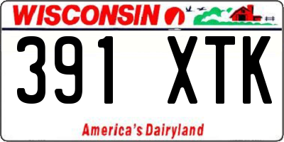 WI license plate 391XTK