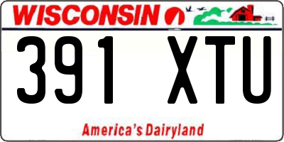 WI license plate 391XTU