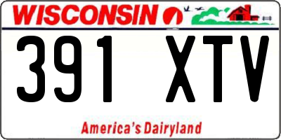 WI license plate 391XTV