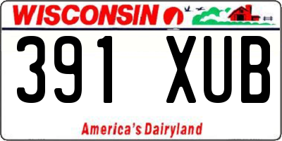 WI license plate 391XUB