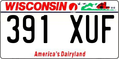 WI license plate 391XUF