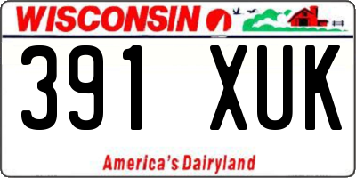 WI license plate 391XUK