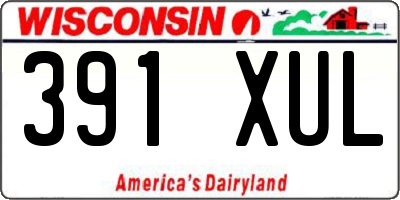 WI license plate 391XUL
