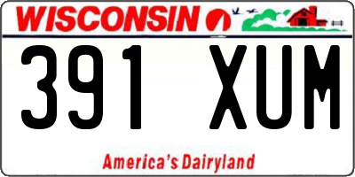 WI license plate 391XUM