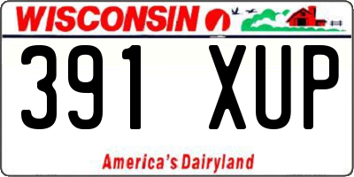 WI license plate 391XUP