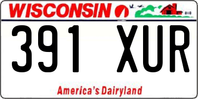 WI license plate 391XUR