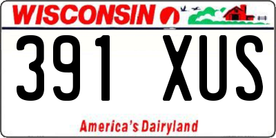 WI license plate 391XUS