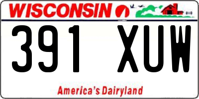 WI license plate 391XUW