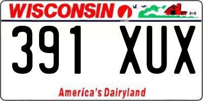 WI license plate 391XUX