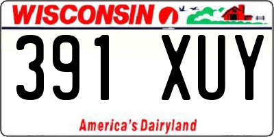 WI license plate 391XUY