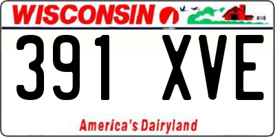 WI license plate 391XVE