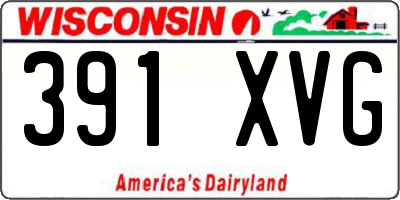 WI license plate 391XVG