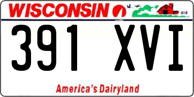 WI license plate 391XVI