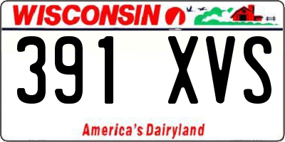 WI license plate 391XVS