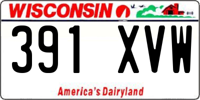 WI license plate 391XVW