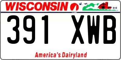 WI license plate 391XWB