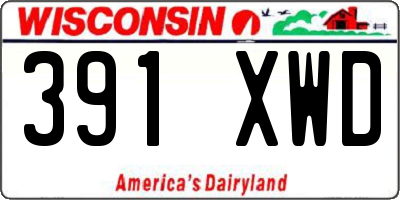 WI license plate 391XWD