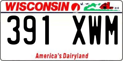 WI license plate 391XWM
