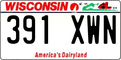 WI license plate 391XWN