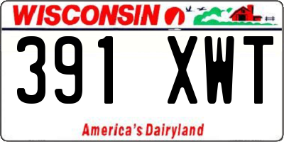 WI license plate 391XWT