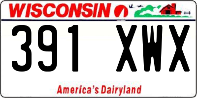 WI license plate 391XWX