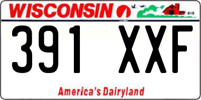 WI license plate 391XXF