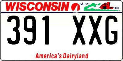 WI license plate 391XXG