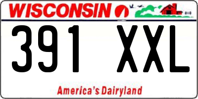 WI license plate 391XXL