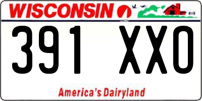 WI license plate 391XXO