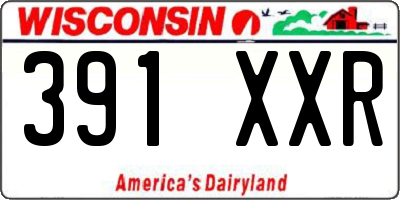WI license plate 391XXR